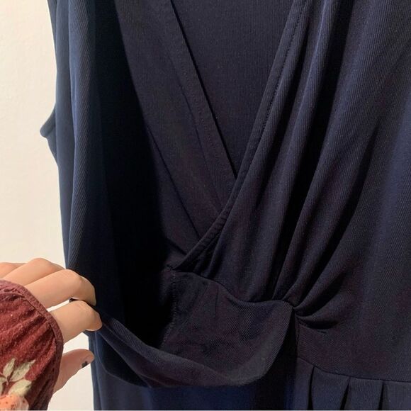 Next Tall Sleeveless V-Neck Maxi Dress Gown Navy Blue Size UK 12 - Picture 3 of 6